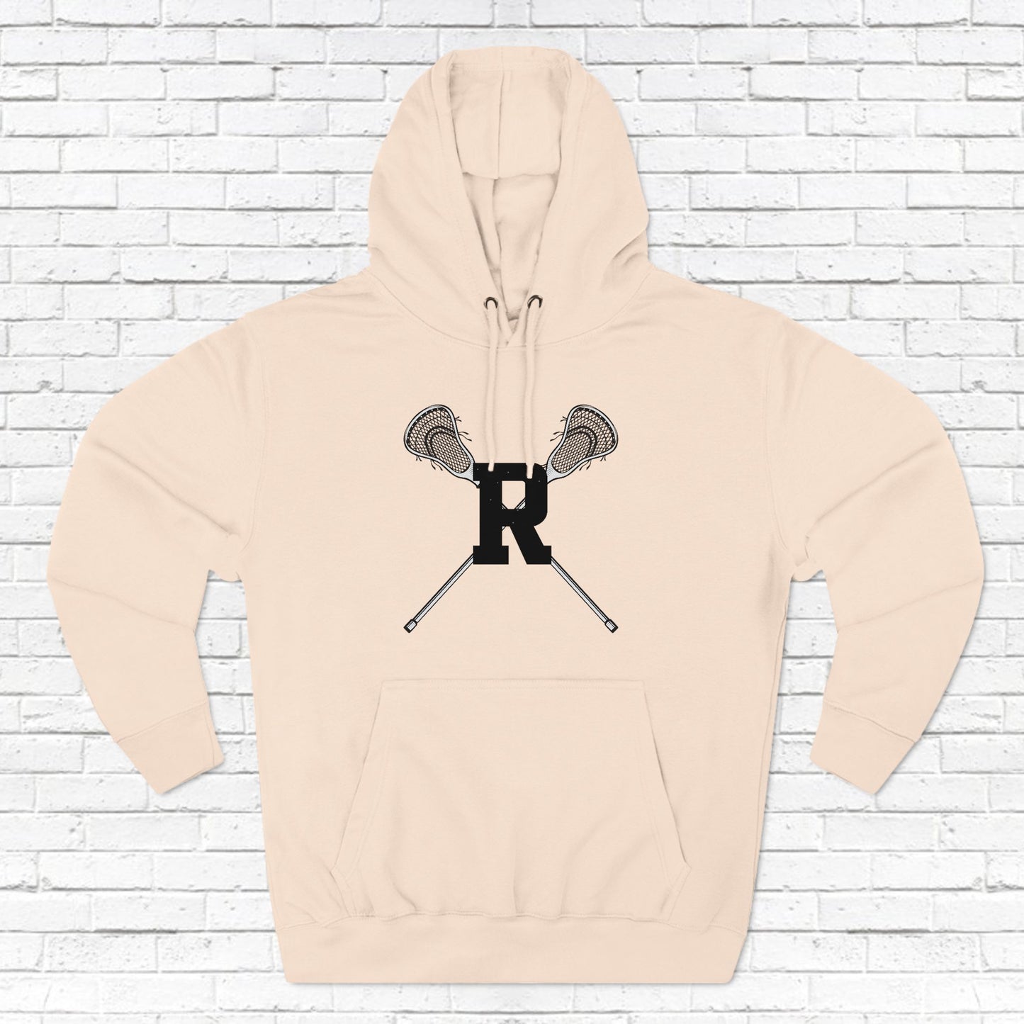 Ridgefield Lacrosse "R" Font Adult Fleece Hoodie (Unisex)