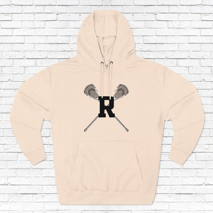 Ridgefield Lacrosse "R" Font Adult Fleece Hoodie (Unisex)