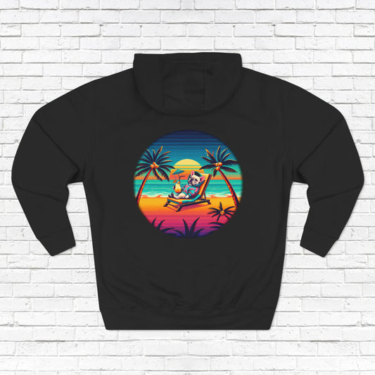 Frenchie Happy Hour Fleece Hoodie Black