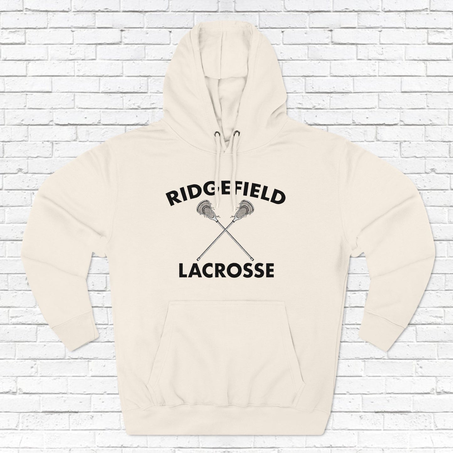 Ridgefield Lacrosse Black Font Adult Fleece Hoodie (Unisex)