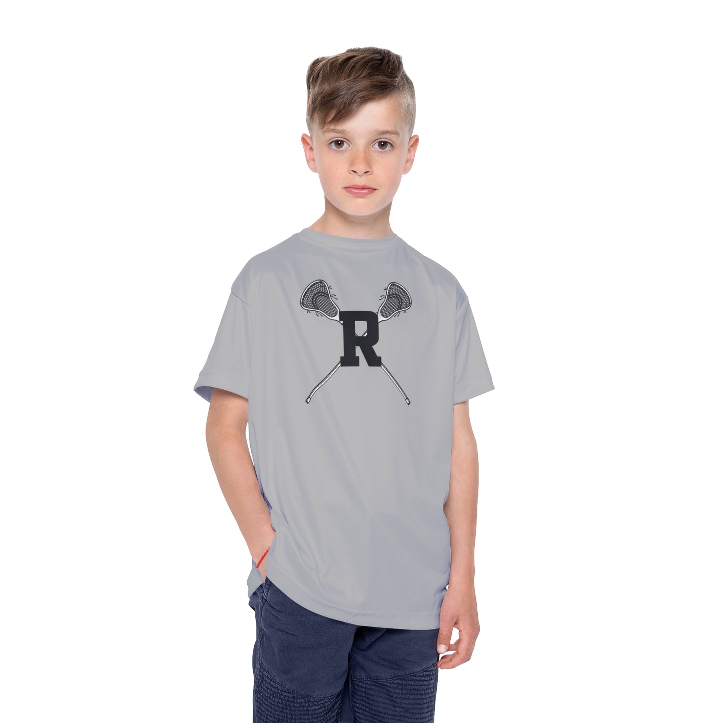 Ridgefield Lacrosse "R" Youth Short Sleeve T-Shirt (Grey)