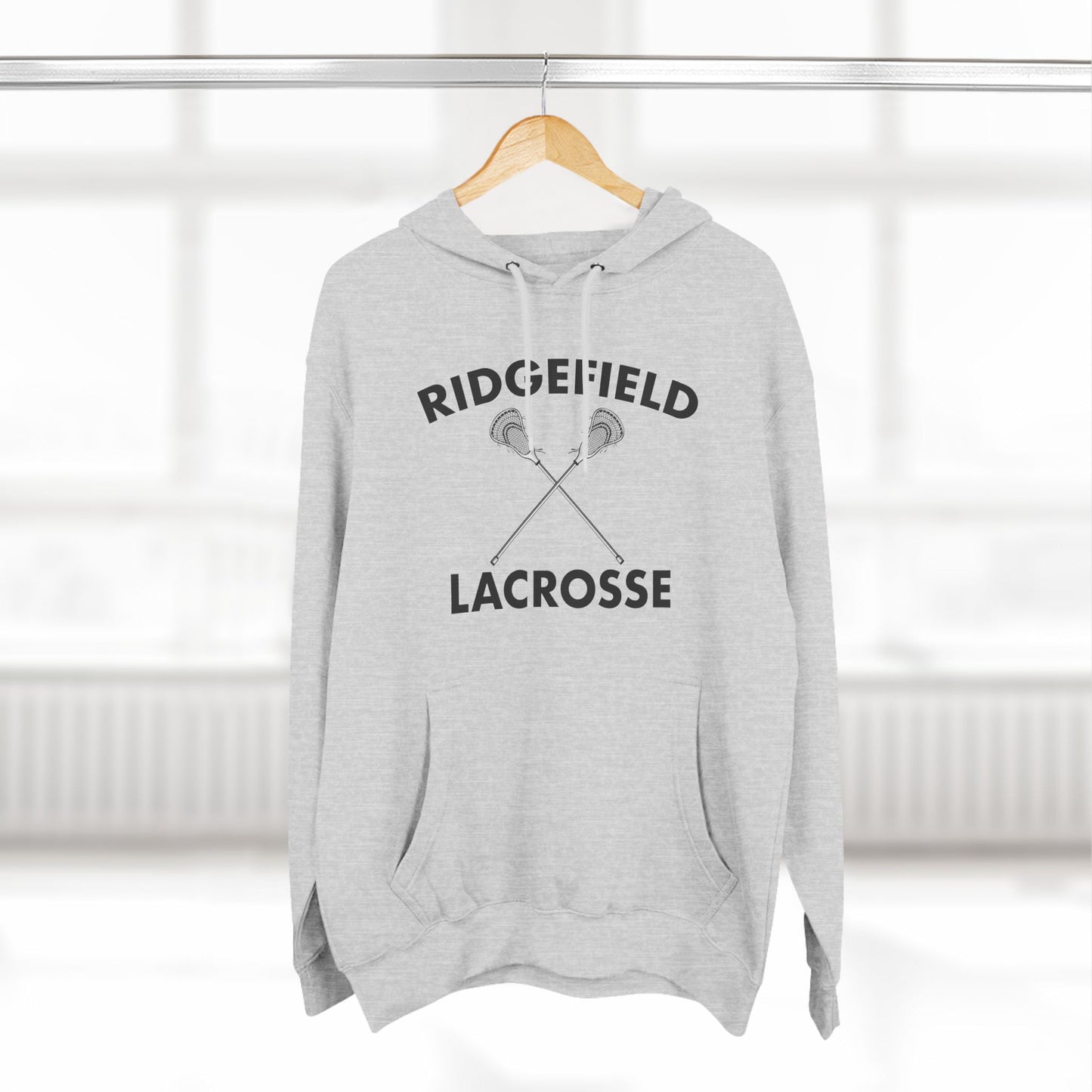 Ridgefield Lacrosse Black Font Adult Fleece Hoodie (Unisex)
