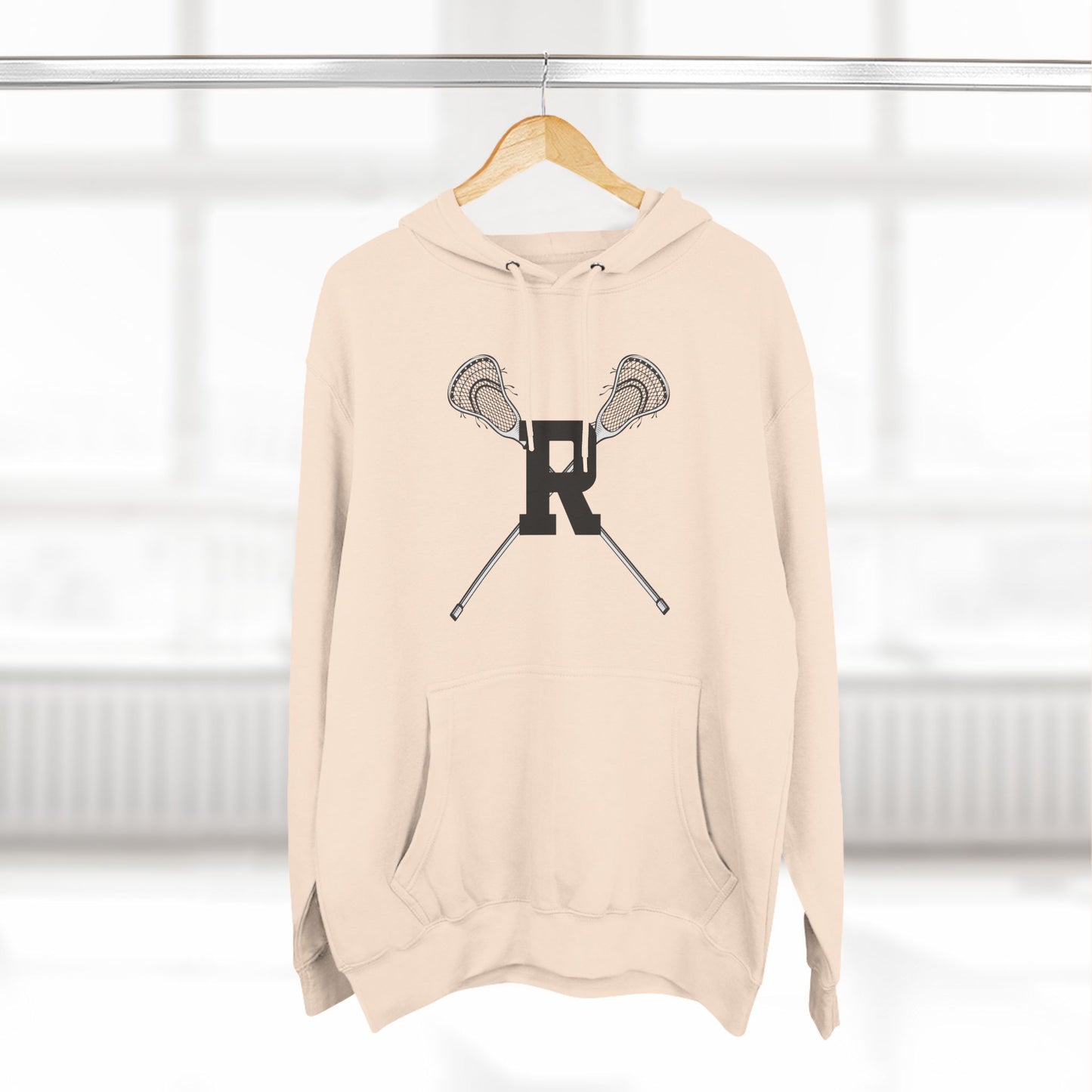 Ridgefield Lacrosse "R" Font Adult Fleece Hoodie (Unisex)