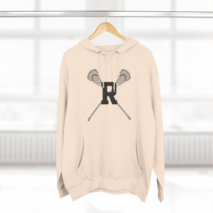 Ridgefield Lacrosse "R" Font Adult Fleece Hoodie (Unisex)