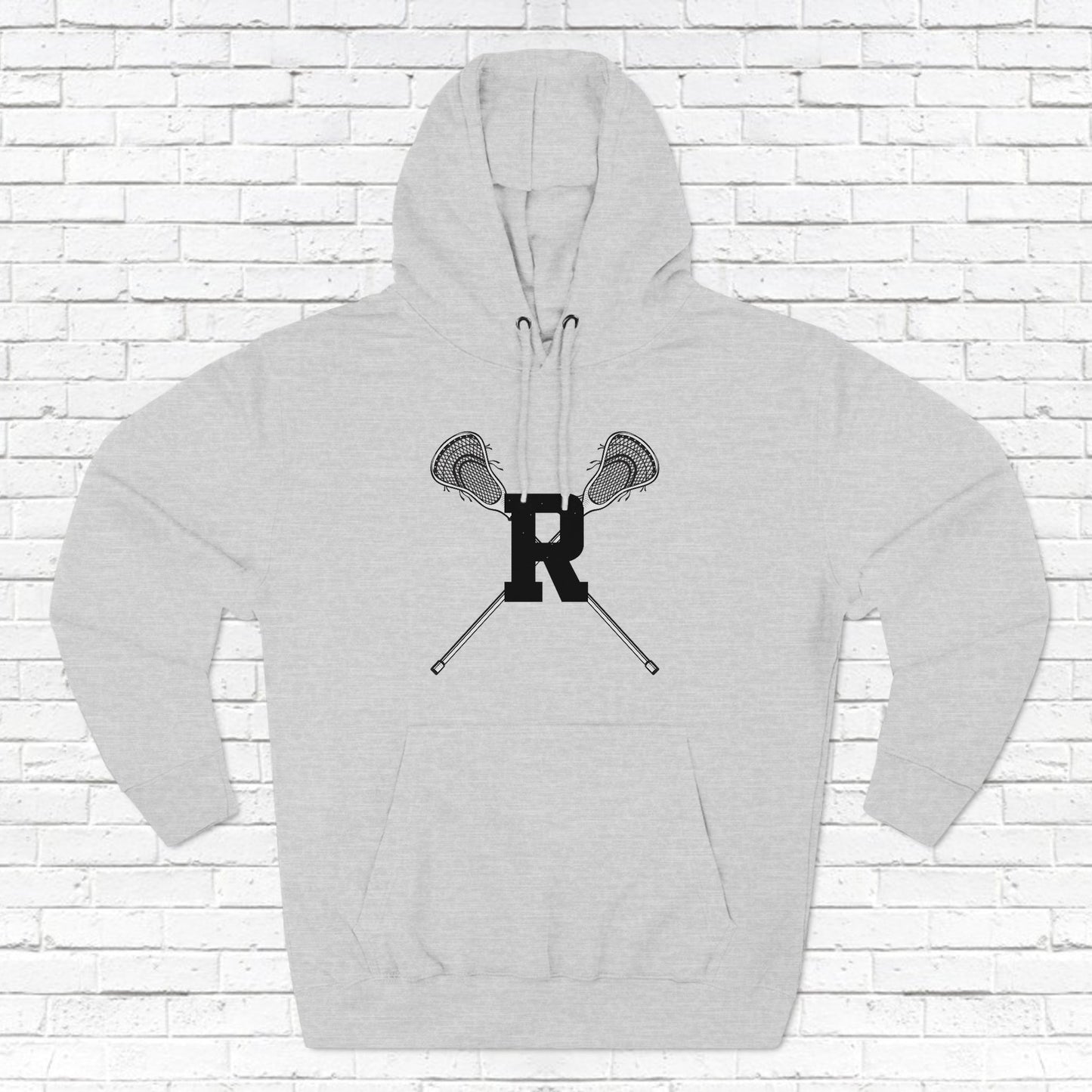 Ridgefield Lacrosse "R" Font Adult Fleece Hoodie (Unisex)