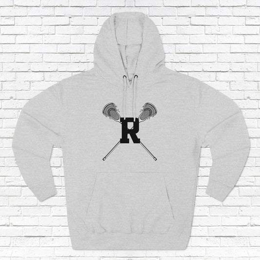 Ridgefield Lacrosse "R" Font Adult Fleece Hoodie (Unisex)