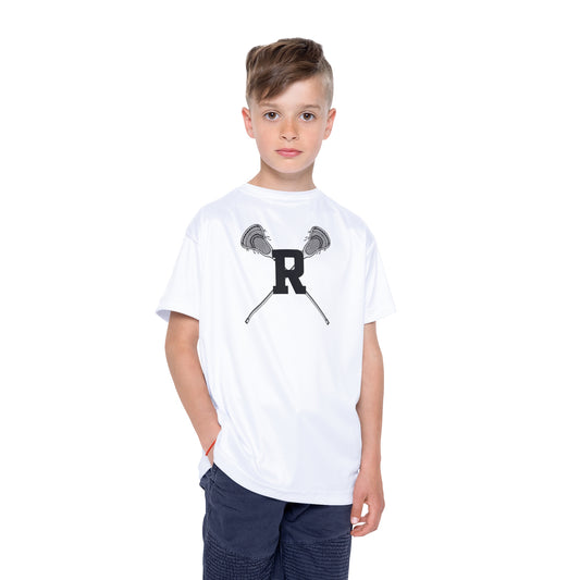 Ridgefield Lacrosse "R" Youth Short Sleeve T-Shirt (White)
