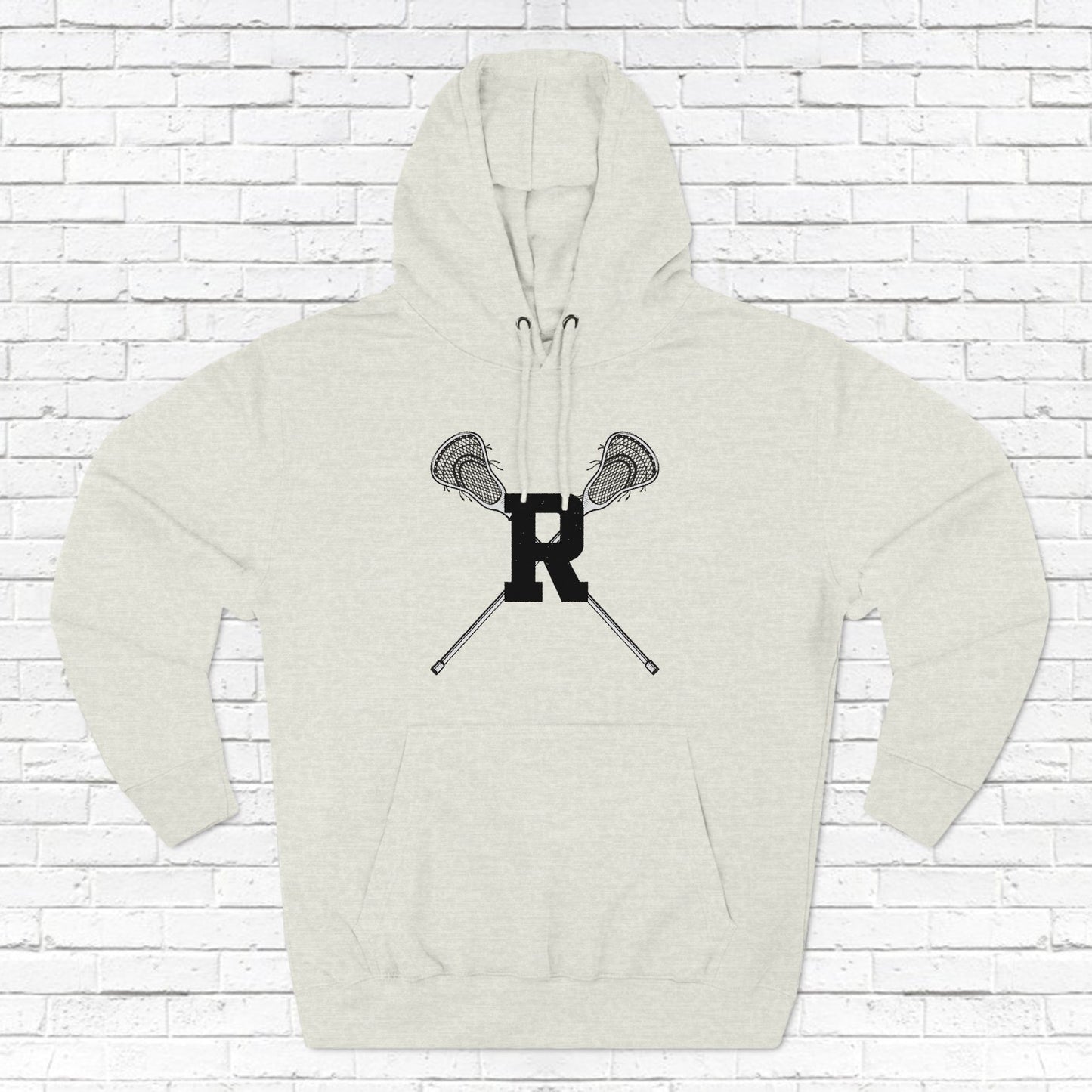 Ridgefield Lacrosse "R" Font Adult Fleece Hoodie (Unisex)